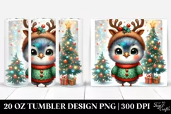 Colorful Peacock with Reindeer Horns, Transparent 20 Oz Product Image 1