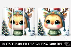 Colorful Peacock with Reindeer Horns, Transparent 20 Oz Product Image 1