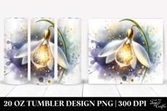 Shiny Snowdrop with Gold Details Tumbler Design Product Image 1