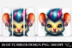 Vibrant Flower Aggressive Mouse 20 Oz Tumbler Product Image 1