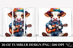 Colorful Baby Cow Musician's Outfit. 20 Oz Tumbler Design Product Image 1