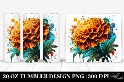 Shiny Marigold Watercolor Tumbler Design Product Image 1