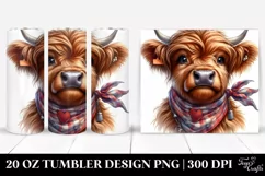 Enthusiastic Highland Cow Portrait | 20 Oz Tumbler Product Image 1