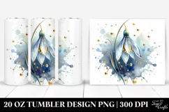 Snowdrop with Golden Insertions Tumbler Design Product Image 1