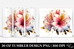 Azalea with Gold Details Tumbler Design Product Image 1
