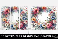 Colorful Flower Watercolor Tumbler Design Product Image 1