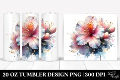 Golden Azalea Watercolor Tumbler Design Product Image 1