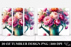 Vibrant Watercolor Watering Can | 20 Oz Tumbler Product Image 1