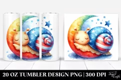 Cute Baby Snail Sleeping on Moon | 20 Oz Tumbler Product Image 1