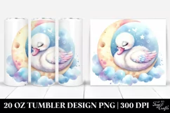 Baby Swan Sleeping on the Moon | 20 oz Tumbler Product Image 1
