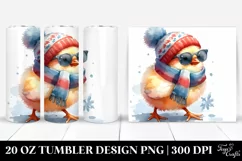 Cool Looking Chicken in Winter Clothes 20 Oz Tumbler Product Image 1