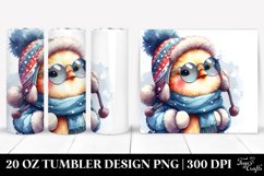 Expressive Cute Chicken in Winter Clipart Product Image 1