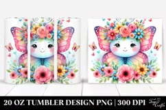 Colorful Butterfly with Flower Crown, 20 Oz Tumbler Product Image 1