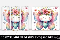 Colorful Butterfly with Flower Crown, 20 Oz Tumbler Product Image 1