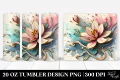 Abstract Wooden Magnolia | 20 oz Tumbler Product Image 1