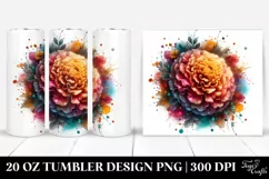 Elegant Marigold Watercolor Tumbler Design Product Image 1
