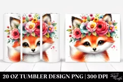 Adorned Fox with Flower Crown | 20 oz Tumbler Product Image 1