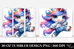 Cute Baby Unicorn Running | 20 Oz Tumbler Product Image 1
