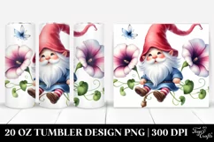 Cute Gnome in the Air with Morning Glory | 20 oz Tumbler Product Image 1