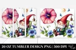 Cute Gnome in the Air with Morning Glory | 20 oz Tumbler Product Image 1