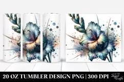Gladiolus with Metallic Details Tumbler Design Product Image 1