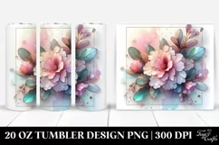 Glossy Rhododendron, Watercolor 20 Oz Tumbler Product Image 1