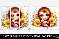 a Cute Colorful Small Baby Monkey | 20 Oz Tumbler Product Image 1