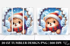 Cute Baby Bear Exiting Snowy Wall, 20 Oz Tumbler Product Image 1