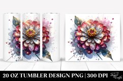 Zinnia with Metallic Details Tumbler Design Product Image 1