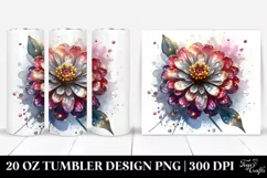 Zinnia with Metallic Details Tumbler Design Product Image 1