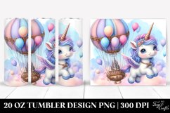 Cute Baby Unicorn Balloon Airship | 20 Oz Tumbler Product Image 1