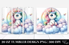 Cute Baby Unicorn Bubble Cloud | 20 Oz Tumbler Product Image 1