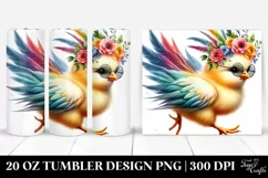 Baby Chicken Floral Wreath, 20 oz Tumbler Product Image 1