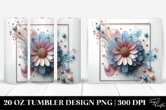 Glossy Daisy, Watercolor 20 Oz Tumbler Product Image 1