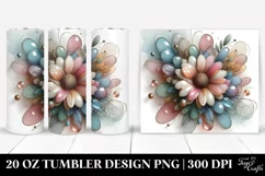 Glossy Daisy, Watercolor 20 Oz Tumbler Product Image 1
