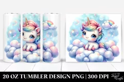 Baby Unicorn Bubble Cloud | 20 Oz Tumbler Product Image 1