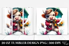 Baby Highland Cow Dancing 20 Oz Tumbler Product Image 1