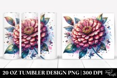 20 Oz Tumbler Sublimation | Zinnia Watercolor Splash Product Image 1