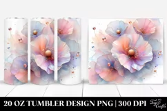 Abstract Pastel Poppy Tumbler Design Product Image 1