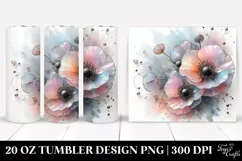 Abstract Pastel Poppy Tumbler Design Product Image 1