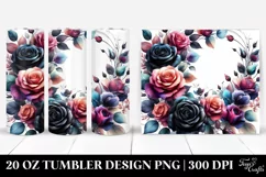 Watercolor Vibrant Floral Frame | 20 oz Tumbler Product Image 1