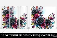 Watercolor Vibrant Floral Frame | 20 oz Tumbler Product Image 1