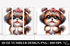 Cartoon Baby Shih Tzu Watercolor 20 Oz Tumbler Product Image 1