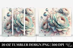 Glossy Ranunculus, Watercolor 20 Oz Tumbler Product Image 1