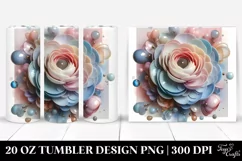 Glossy Ranunculus, Watercolor 20 Oz Tumbler Product Image 1