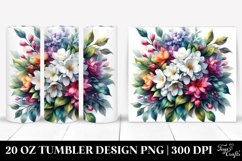 20 Oz Tumbler Sublimation | Colorful Jasmine Bouquet | Product Image 1