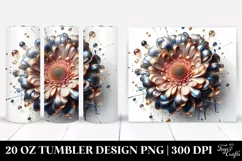 Glossy Gerbera Watercolor Splash | 20 Oz Tumbler Product Image 1