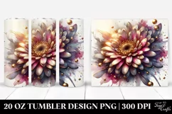 Glossy Gerbera Watercolor Splash | 20 Oz Tumbler Product Image 1