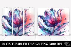 Shiny Tulip Watercolor Splash | 20 Oz Tumbler Product Image 1