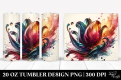 Shiny Tulip Watercolor Splash | 20 Oz Tumbler Product Image 1